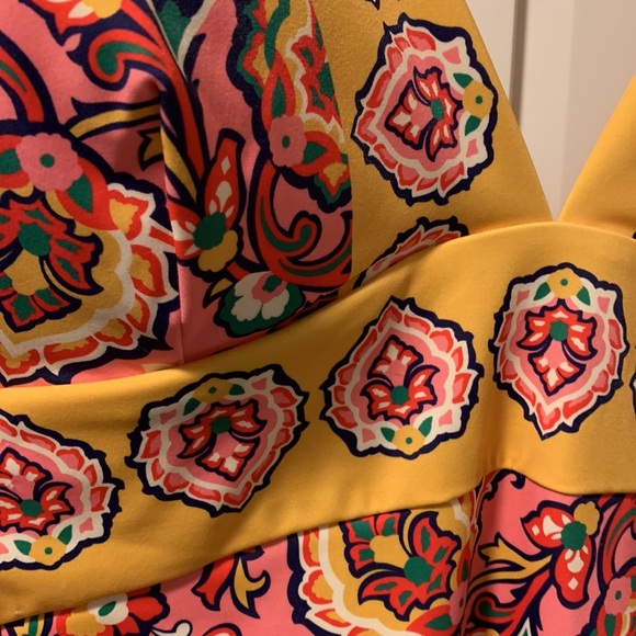 Boden Long Swimsuit 20-22L US Long Torso one piece Pink Yellow Floral V Neck NWT - Picture 5 of 15